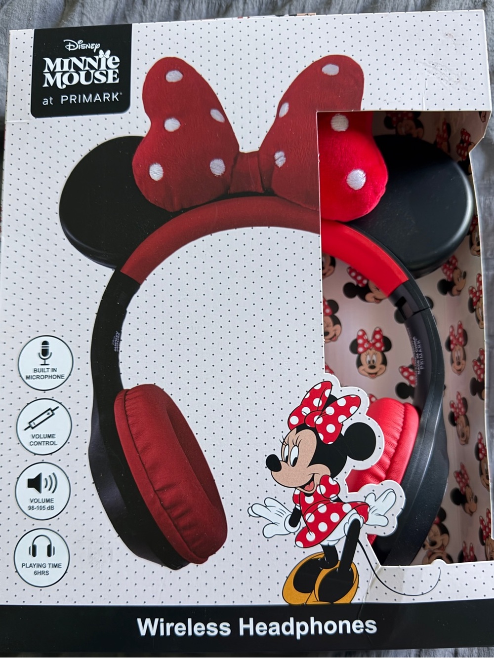 Disney Minnie Mouse Red and Black Wireless Headphones with Bow
